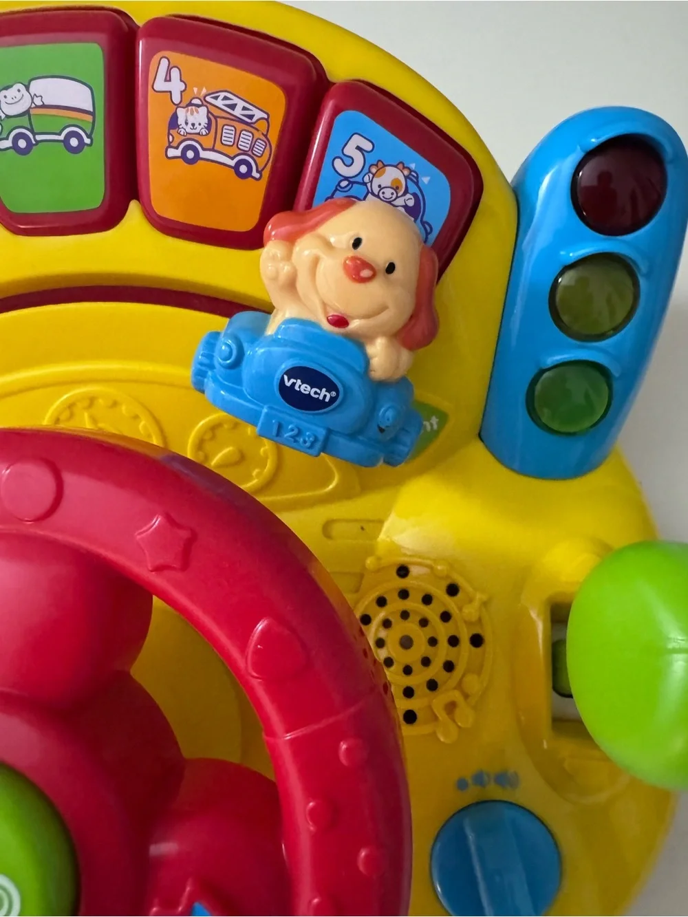 Kids Interactive Steering Wheel Toy - Yellow & Red
